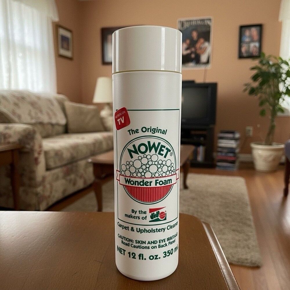 NoWet Wonder Foam Carpet Upholstery Cleaner 12oz Vintage 94 Canada USA As On TV